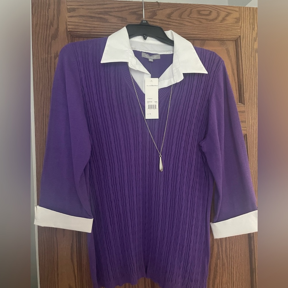 NWT “Twofer” 3/4 sleeve sweater Size 1X